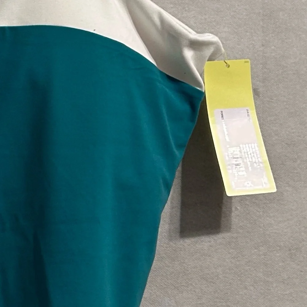 Plus size Square Neck Cropped Tank Top All In Motion Green and white NWT